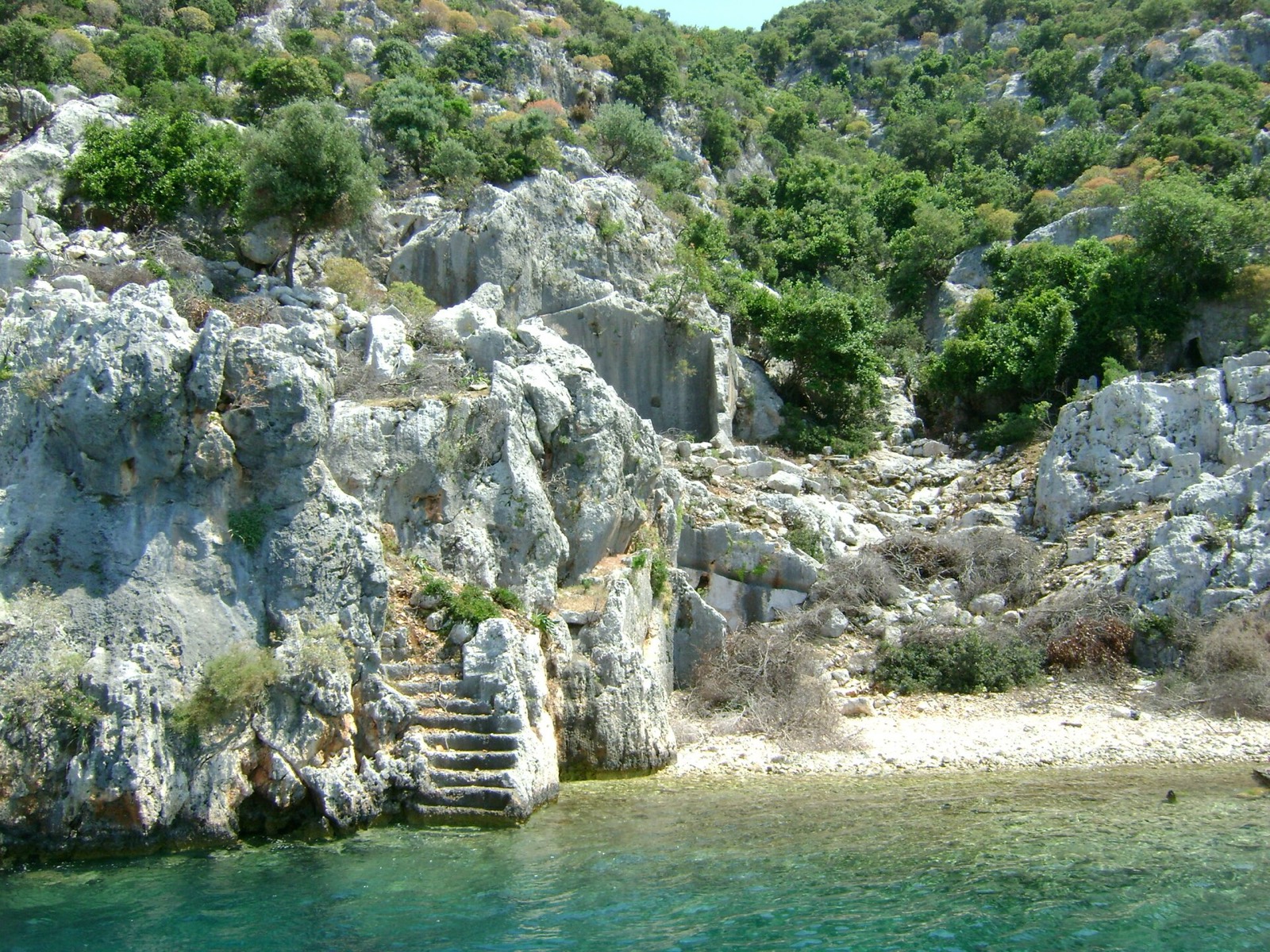 Ruins of the sunken city on the shore of Kekova island