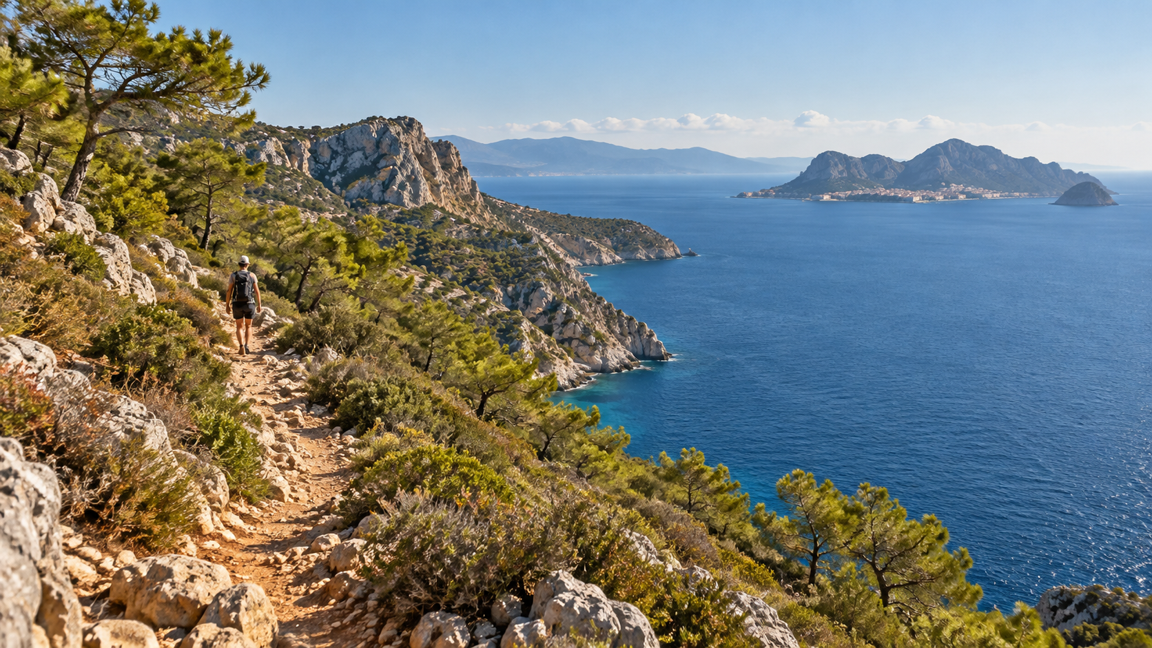 Rocky Lycian Way landscape above the Mediterranean coast near Kaş