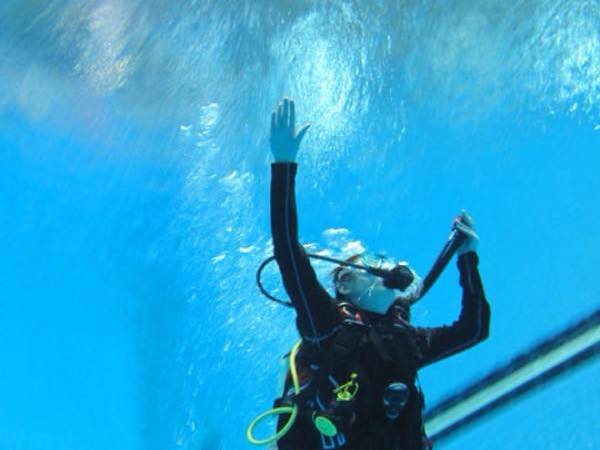 Diver in clear water off Kaş