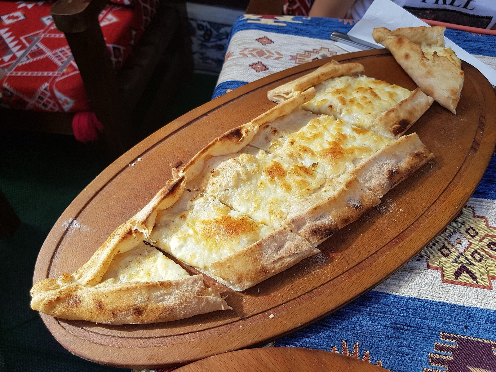 Wood-oven Turkish pide with cheese